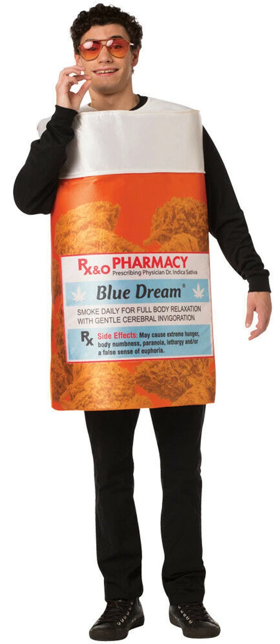 Rasta Imposta RX Bottle Blue Dream Marijuana Adult Mens Halloween Costume GC1865 3 Rasta Imposta RX Bottle Blue Dream Marijuana Adult Mens Halloween Costume GC1865