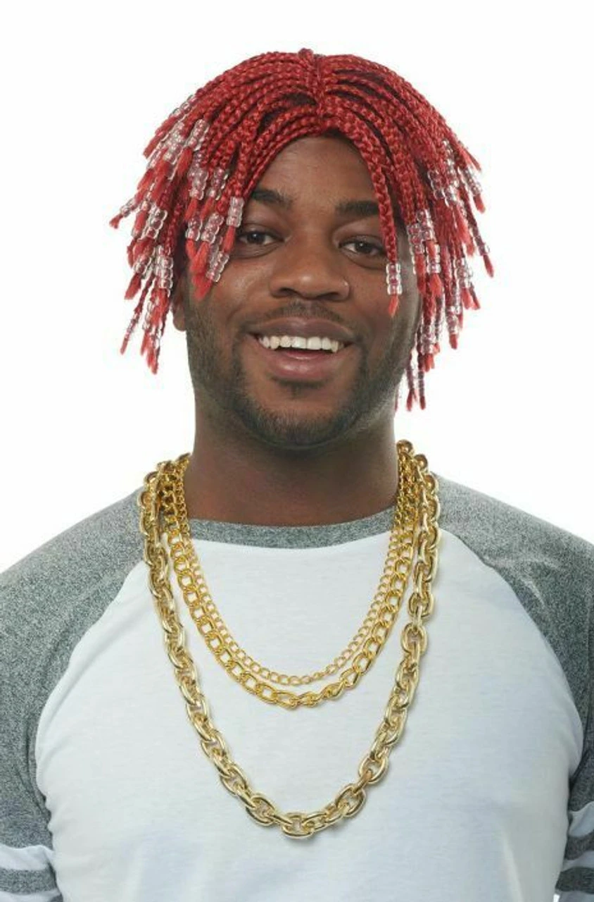Costume Culture Rapper Braided Beads Lil Yachty Red Wig Halloween Costume 24954 5 Costume Culture Rapper Braided Beads Lil Yachty Red Wig Halloween Costume 24954 - Image 3