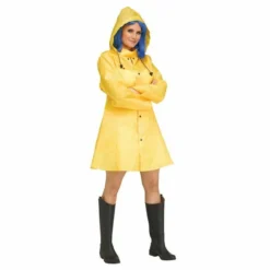 Fun World Raincoat Coraline Buttons Animated Horror Halloween Costume 119554