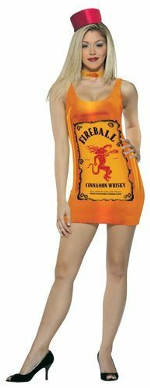 Rasta Imposta Fireball Bottle Tank Dress Adult Womens Halloween Costume GC4254 4 Rasta Imposta Fireball Bottle Tank Dress Adult Womens Halloween Costume GC4254 - Image 2