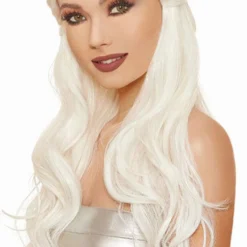 Dreamgirl Long Wavy Twisted White Wig Daenerys Halloween Costume Accessory 11391