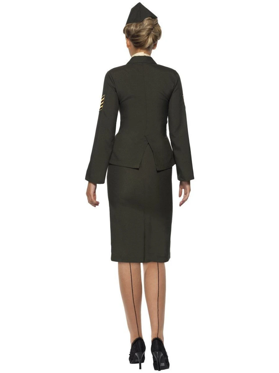 Smiffys Wartme Officer Army Military Green Adult Womens Halloween Costume 35335 5 Smiffys Wartme Officer Army Military Green Adult Womens Halloween Costume 35335 - Image 3