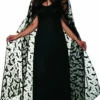 Underwraps Bat Embossed Sheer Cloak Magician Halloween Wtich Costume Cape 30390