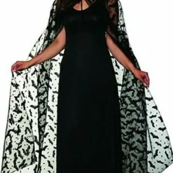 Underwraps Bat Embossed Sheer Cloak Magician Halloween Wtich Costume Cape 30390