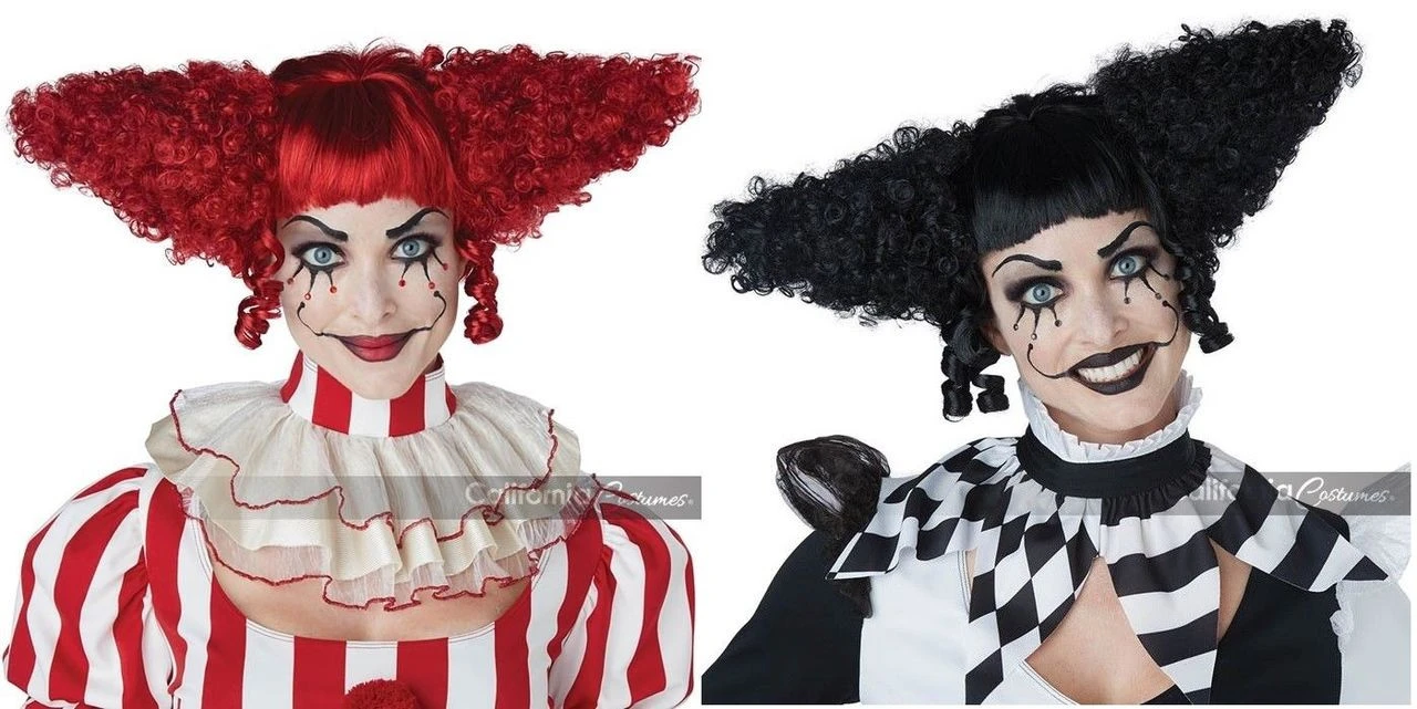 California Costumes Creepy Clown Red Black Halloween Costume Wig 70932 70933 3 California Costumes Creepy Clown Red Black Halloween Costume Wig 70932 70933