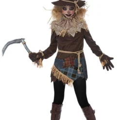 California Costume Creepy Scarecrow Field Tween Girls Halloween Costume 04097