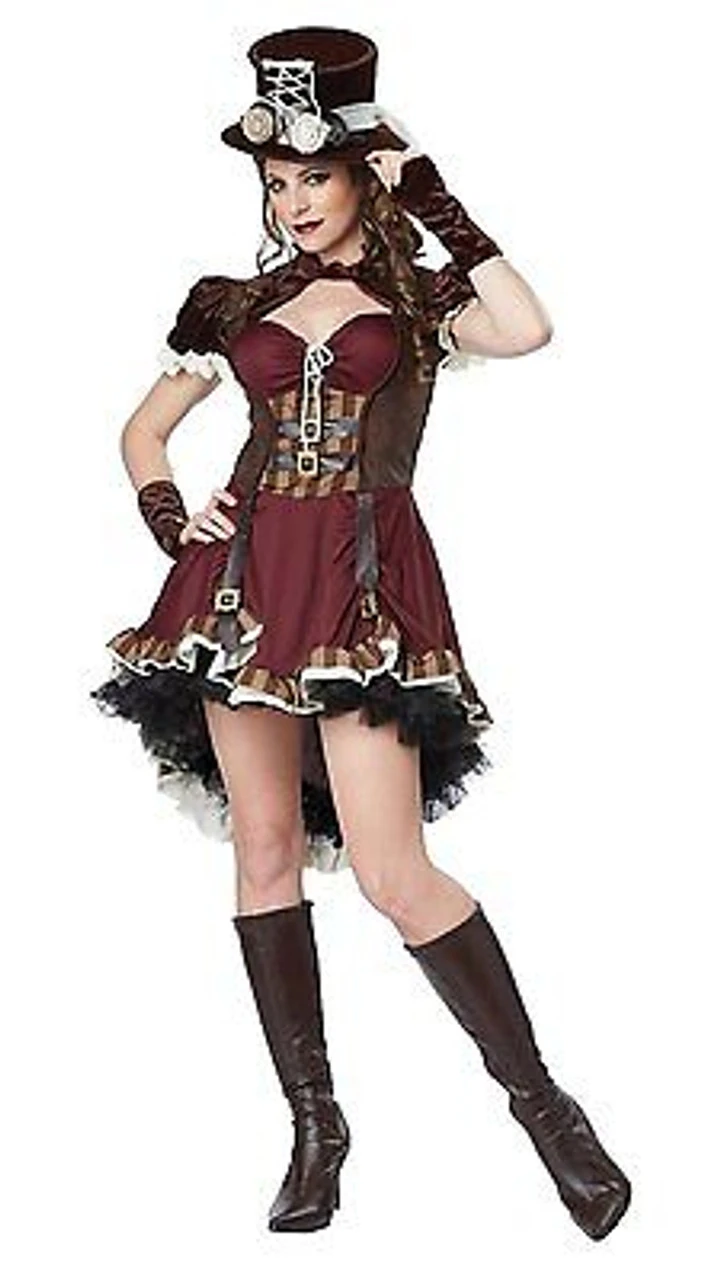 Adult Steampunk Girl Women Brass Emo Movie Goth Halloween Costume Cosplay 01281 3 Adult Steampunk Girl Women Brass Emo Movie Goth Halloween Costume Cosplay 01281