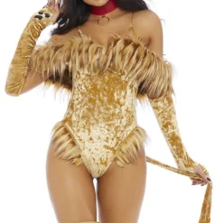 Forplay A Scaredy Lion Movie Sexy Bodysuit Adult Womens Halloween Costume 558760