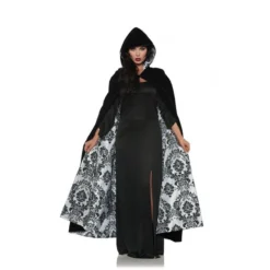 Underwraps Deluxe Velvet & Satin Flocked Cape White Halloween Costume 28081