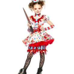 Seeing Red Killer Scary Clown Bloody Dress Childrens Halloween Costume 40156