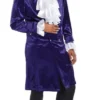 Charades Purple Prince Edwardian Velvet Jacket Adult Halloween Costume 03673