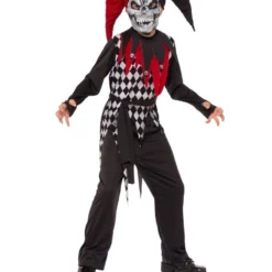 Rubies Evil Jester Clown Skeleton Skull Child Boys Halloween Costume 630925