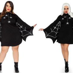 Leg Avenue Spider Jersey T Shirt Halloween Web Sleeves Costume Dress 86885/X