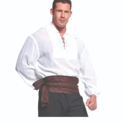 Underwraps Pirate Shirt White Nautical Lace Adult Mens Halloween Costume 29302