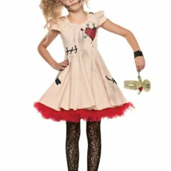 Seeing Red Voodoo Doll Dress Girls Spooky Childrens Halloween Costume 40101