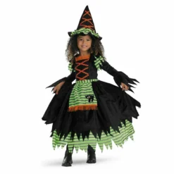 Disguise Story Book Witch Dress Apron Hat Cute Toddlers Halloween Costume 2179