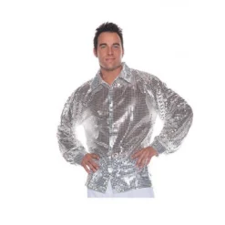 Under Wraps Silver Sequin 70's Disco Adult Mens Halloween Costume Shirt 29182 -Halloween Magique Store a7c0023d 8503 5d29 9795 6742e2027e50 00620.1533757843