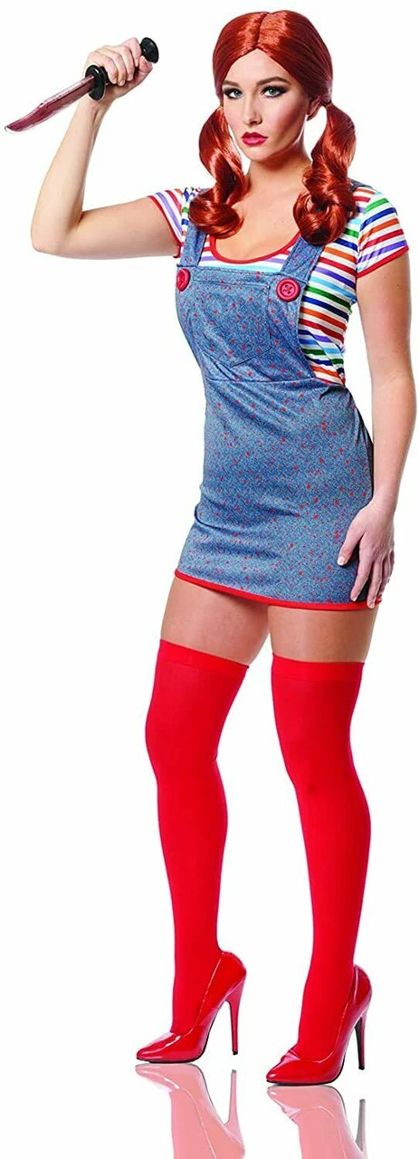 Costume Culture Evil Doll Chucky Killer Scary Womens Halloween Costume 48668 3 Costume Culture Evil Doll Chucky Killer Scary Womens Halloween Costume 48668
