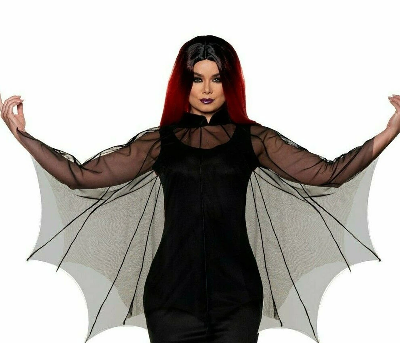 Underwraps Spiderweb Gothic Witch Magic Halloween Costume Sheer Poncho 30352 3 Underwraps Spiderweb Gothic Witch Magic Halloween Costume Sheer Poncho 30352