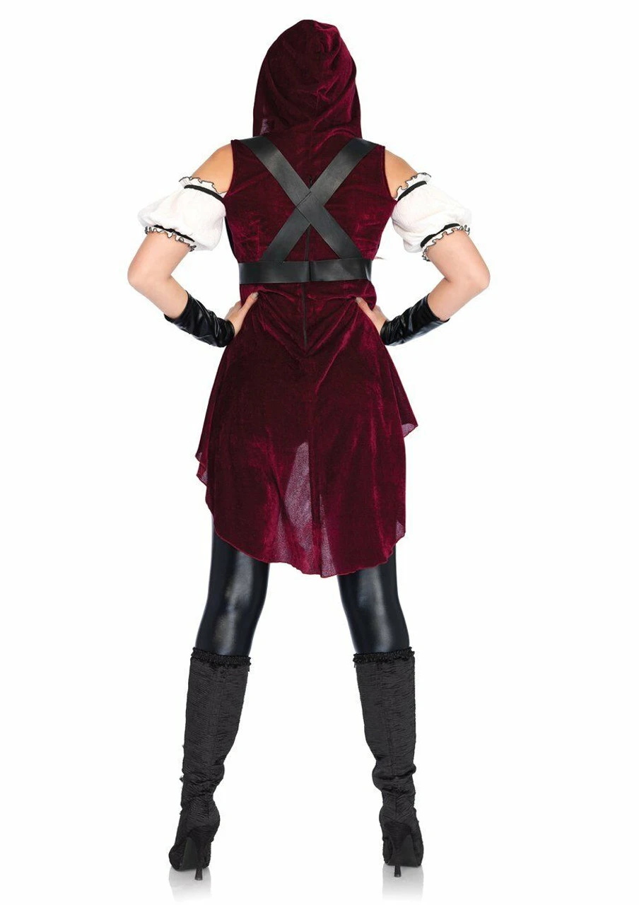 Leg Avenue Rebel Red Huntress Hooded Sexy Adult Womens Halloween Costume 86672 5 Leg Avenue Rebel Red Huntress Hooded Sexy Adult Womens Halloween Costume 86672 - Image 3