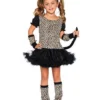 LEG AVENUE Girls Little Leopard Cat Catsuit Dress Halloween Child Costume Juniors Xs-L