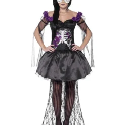 Smiffys Day Of The Dead Senorita Muertos Adult Womens Halloween Costume 43737