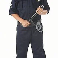 Childrens Police Officer Uniform Cop Detective Halloween Costume Xs-L 00343