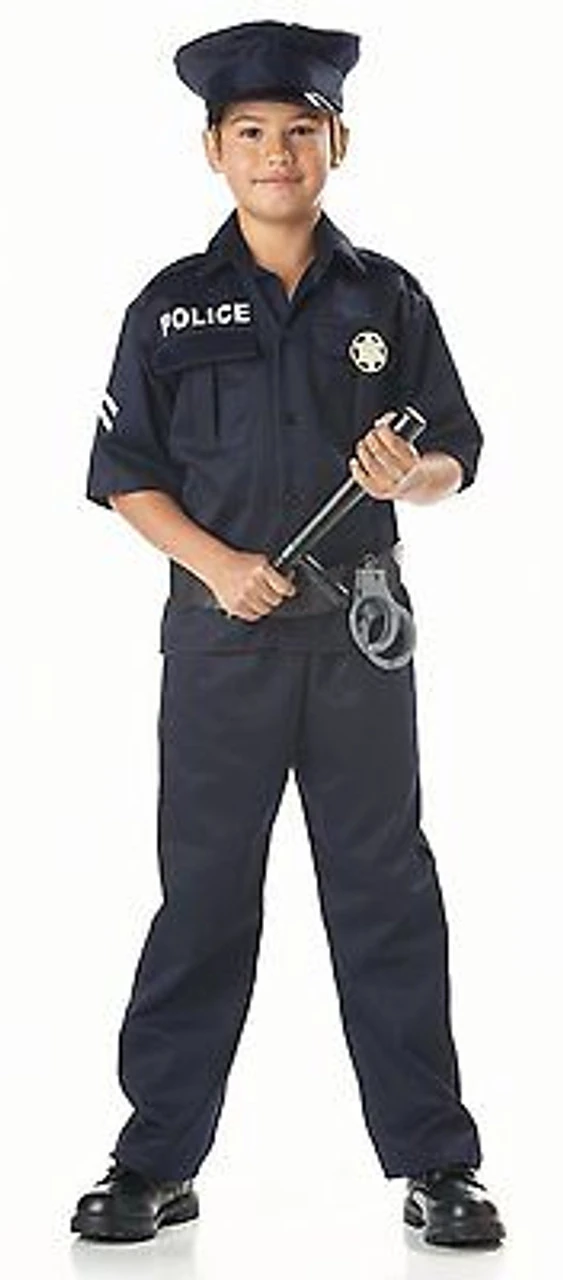 Childrens Police Officer Uniform Cop Detective Halloween Costume Xs-L 00343 3 Childrens Police Officer Uniform Cop Detective Halloween Costume Xs-L 00343