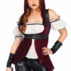 Leg Avenue Rebel Red Huntress Hooded Sexy Adult Womens Halloween Costume 86672