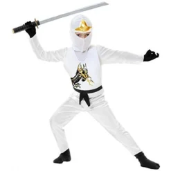 Charades Ninja Avenger Series II White Armor Boys Halloween Costume 84399AV